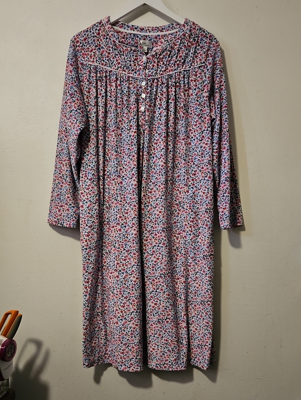 Aria Classic Floral Long-Sleeve Nightgown - Pink Multi